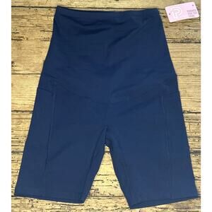 Poshdivah Women’s Size S Navy Maternity Biker Shorts NWT
